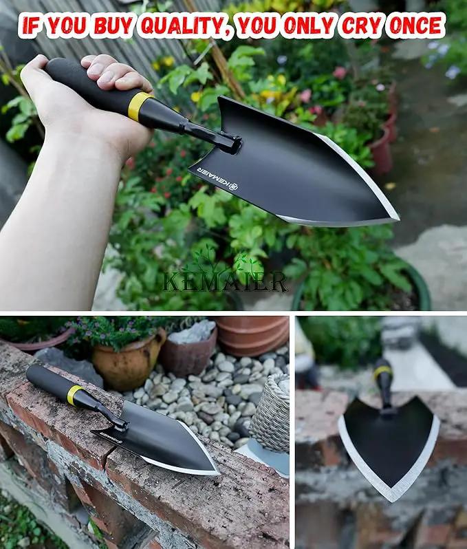 Heavy Duty Gardening Hand Trowel - Carbon Steel Garden Trowel with Rubberized Handle, Ideal for Soil Planting, Digging, Transplanting by GreenHaven Gardens