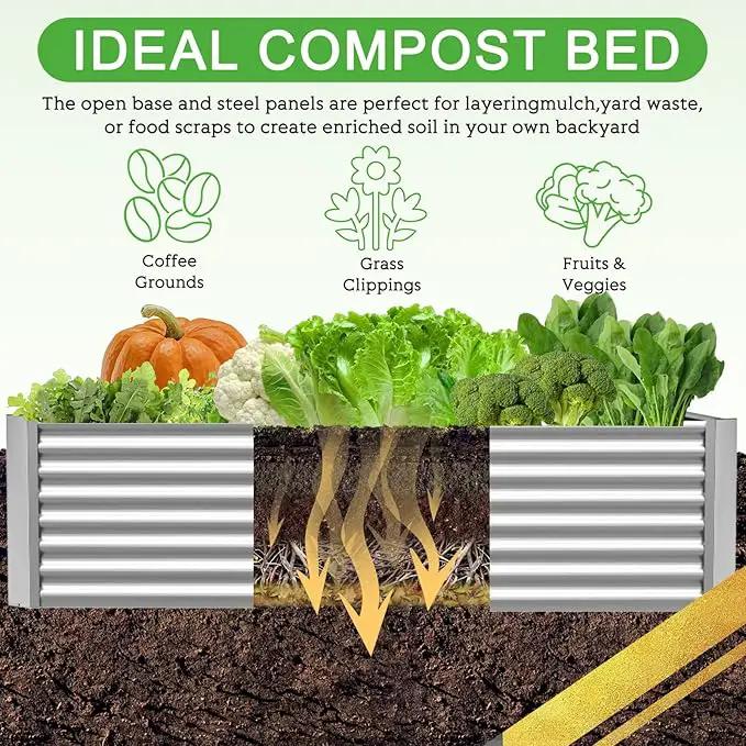 3 Pack 6x3FT Galvanized Raised Garden Bed Outdoor,Metal Garden Bed for Vegetables,Steel Raised Beds for Gardening,Above Ground Garden Box for Flower by GreenHaven Gardens