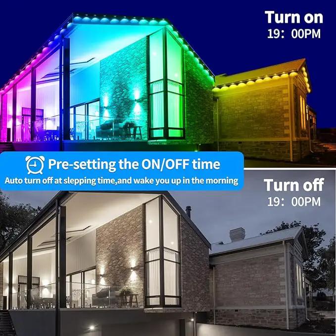 100ft Permanent Outdoor Light,RGB Eaves Lights with App Control Remote,DIY IP67 Waterproof Under Eave Lighting,Outside led Lights for Christmas,Garden,House Decorations by GreenHaven Gardens