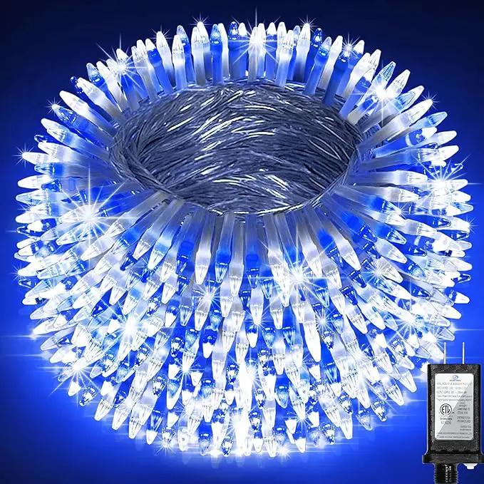 750 LED 246FT Christmas Lights Outdoor, Super Long Waterproof Christmas String Lights with 8 Modes, Christmas Tree Lights with Timer Memory for Fence Garden Xmas Wedding Party Decor Blue & Cool White by GreenHaven Gardens