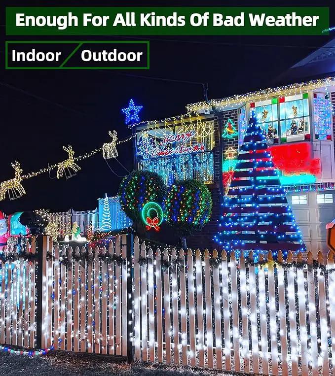 750 LED Outdoor Christmas Lights Decorations, 246ft Green Wire LED Christmas String Lights with Timer Memory, Twinkle Lighs for Indoor Outdoor Xmas Party Christmas Tree Wedding Garden Patio Cool White by GreenHaven Gardens