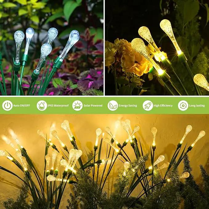 Solar Lights Outdoor Waterproof Upgraded Outdoor Solar Lights for Yard Patio Garden Decor, Solar Lights for Outside Gardening Supplies, Water Droplets Garden Lights Solar Powered Outdoor (2 Pack) by GreenHaven Gardens