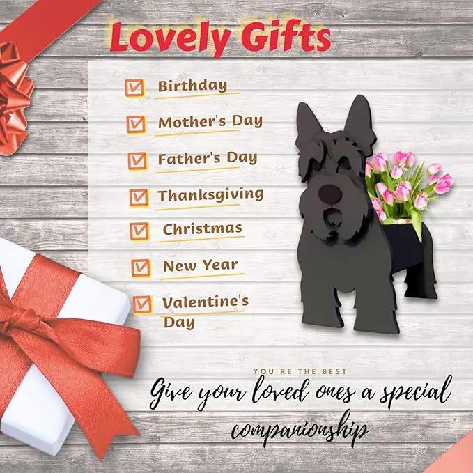 Scottish Terrier Dog Planter Plant Pots,Cute Garden Dog Flower Planter,Dog Planters Birthday Gifts for Women,Office,Indoor/Outdoor Decor（9.45 * 6.61 * 13.39in） by GreenHaven Gardens