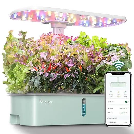 LETPOT LPH-Air Hydroponics Growing System Kits, APP & WiFi Controlled Smart Indoor Garden with 24W Grow Light Full Spectrum, 10 Pods Planter Indoor Gardening for Gifts, Kitchen, Vegetable by GreenHaven Gardens