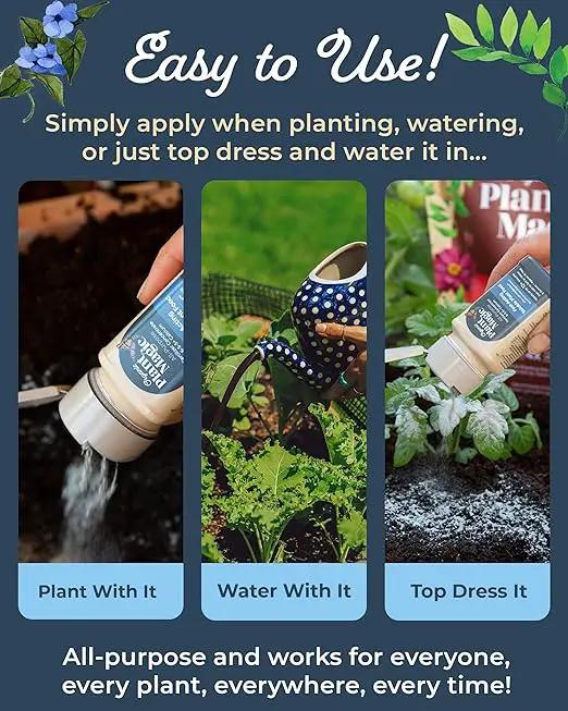Organic Plant Magic - Truly Organic™ Easy to Use Soluble Plant Food Shaker: All-Purpose Fertilizer Concentrate for All Flower Vegetable Herb Fruit Tree Indoor Garden & House Plants [Four 3 oz Shaker] by GreenHaven Gardens