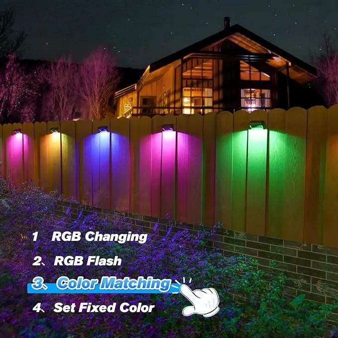 Aulanto Solar Fence Lights 4 Pack-Plus,100 Lumen Big Outdoor Solar Light IP65 Waterproof, Warm White and 10 RGB Modes,Fence Lights Otdoor Solar Lighting for Backyard,Garden,Fence,Wall,Deck,Stairs. by GreenHaven Gardens