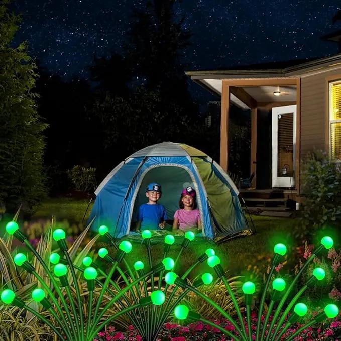 Solar Garden Lights Outdoor, 6 Pack 60 LED Green Firefly Lights Waterproof, Sway by Wind, Solar Swaying Light for Yard Patio Backyard Garden Planter Flower Bed Pathway Outdoor Decoration by GreenHaven Gardens