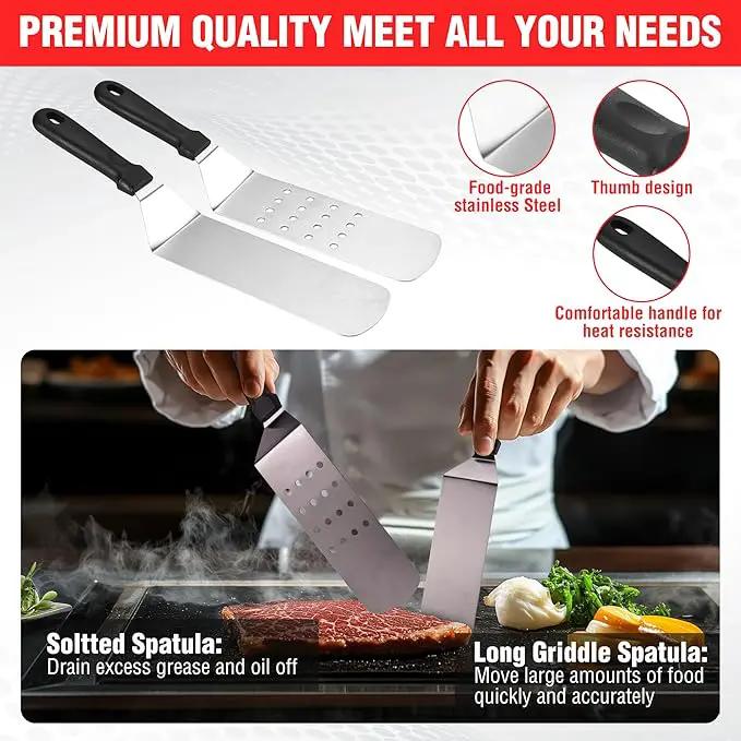 128 PCS Griddle Accessories Kit - Premium Flat Top Grill Accessories Set for Blackstone & Camp Chef, Stainless Steel BBQ Tool Utensils Gift Grilling Set for Lover Outdoor Men Women dad by GreenHaven Gardens