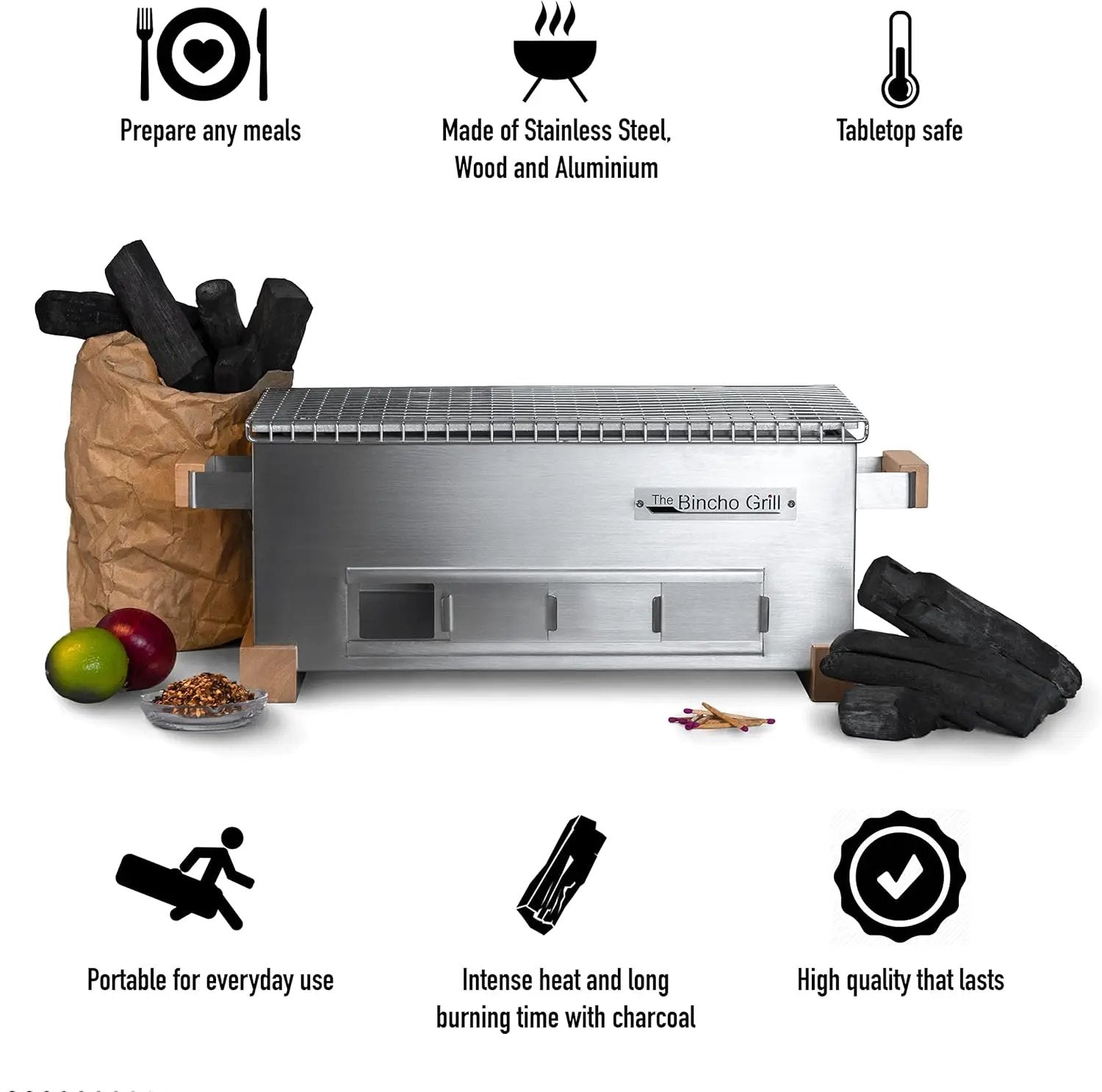 MG-168 Mini Yakitori Grill – Japanese Style Tabletop Charcoal Hibachi BBQ – Portable Binchotan Grill for Authentic Japanese Grilling – Perfect for Outdoor, Camping, or Home Use by GreenHaven Gardens
