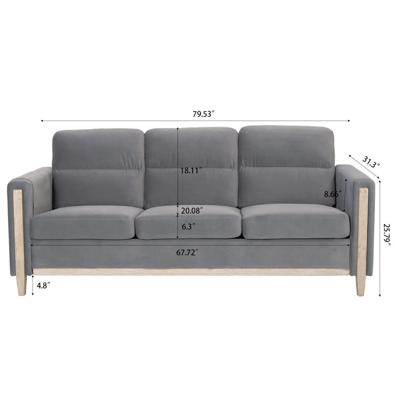 Comfortable Solid Wood Three-Seater Sofa by HouseOfZazla
