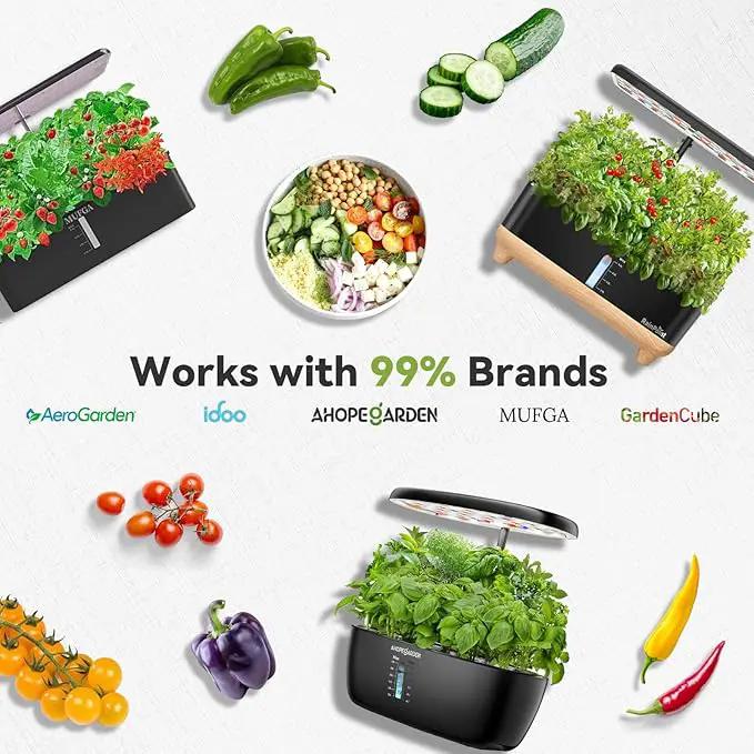 Salsa Garden Seed Pod Kit for AeroGarden, iDoo, Ahopegarden Hydroponic System, 400+ Seeds Includes Red Chili, Green, Yellow, and Purple Bell Pepper, Cucumber, Red/Golden Cherry Tomato (7-Pod) by GreenHaven Gardens