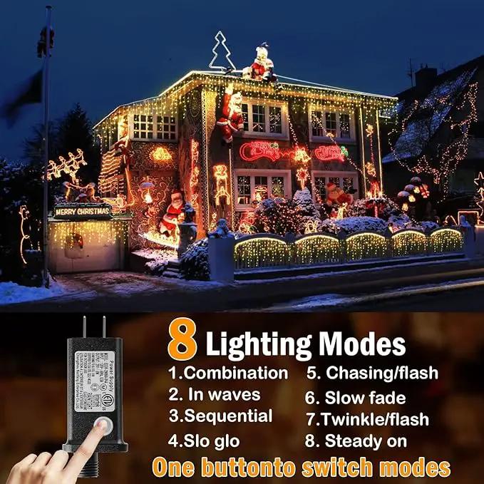 Hezbjiti Christmas Lights Decorations Outdoor, 1600LED 164FT Curtain Fairy Lights 8 Modes 320 Drops Fairy String Curtain Lights for Christmas Decor Eaves Window Party Yard Garden by GreenHaven Gardens