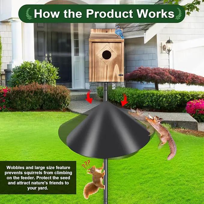 Gtongoko 19 Inch Squirrel Baffle for Bird Feeder Pole Squirrel Guards for Shepherds Hook Stopper for Bird Feeders Black 2 Pack by GreenHaven Gardens