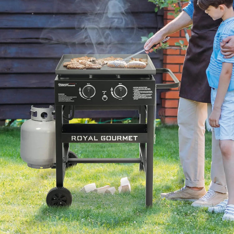 Royal Gourmet GB2000N 2 Burner Propane Gas Griddle, 23 Inch Flat Top Grill with 450 Sq. In. Cooking Area for Backyard and Tailgating, Black by GreenHaven Gardens