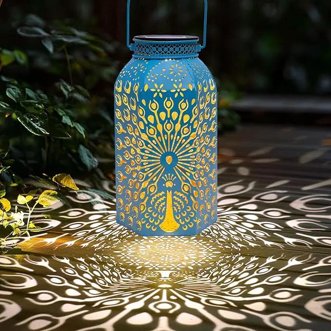Pearlstar Solar Lanterns Outdoor Waterproof Hanging Solar Lights Metal Peacock Gifts for Women Mom Grandma Decor for Garden Yard Patio Balcony Path by GreenHaven Gardens