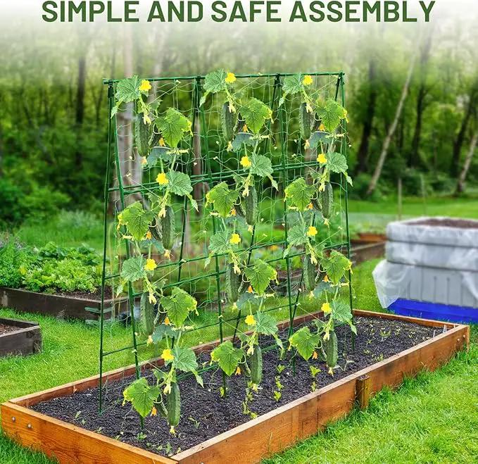 Large A-Frame Garden Trellis for Tomatoes, Cucumbers & Heavy Climbing Plants - Rust-Resistant, Heavy-Duty Steel, Perfect for Outdoor Gardens & Vertical Gardening(47" W x 63" H) by GreenHaven Gardens