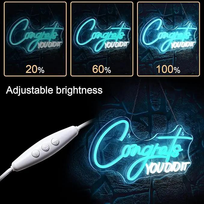 WLHOPE Congrats Grad Neon Sign for 2025 Graduation Decorations LED Neon Light Decor for Graduation Party Gift, Adjustable Congrats Led Sign for Class Room Dorm Backdrop by GreenHaven Gardens