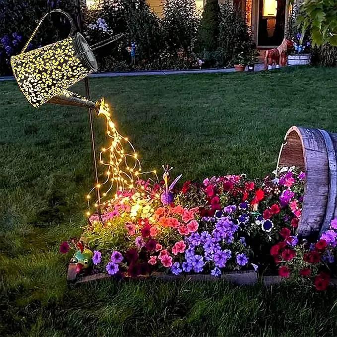 Solar Watering Can Lights Hanging Kettle Lantern Light - Waterproof Garden Decor Metal Retro Lamp for Outdoor Table Patio Lawn Yard Pathway with Hook by GreenHaven Gardens