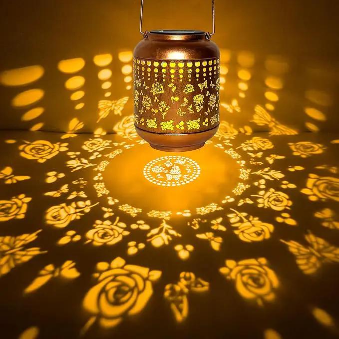 Solar Lanterns Outdoor, Waterproof Hanging Solar Lantern Garden Decor, Solar Lights for Backyard Porch Patio Table Yard Balcony Lawn Pathway, Rose Gifts for Women Grandma Mom by GreenHaven Gardens