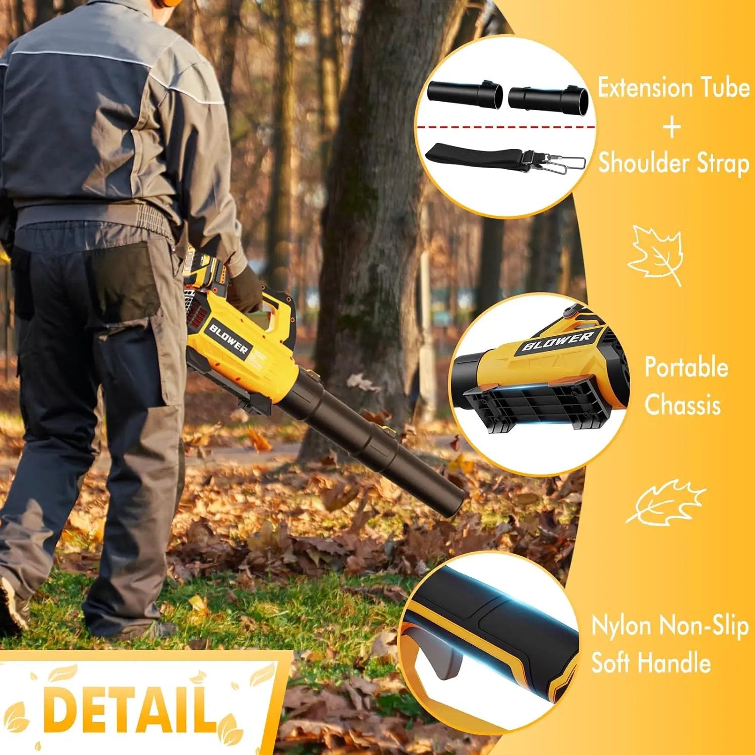 Leaf Blower Cordless (Upgraded) - 630CFM/160MPH, 21V Powerful Electric Cordless Leaf Blower with 2 x 4.0Ah Batteries and Charger, Battery Powered Leaf Blowers for Lawn Care, Patio, Yard, Dust, Snow by GreenHaven Gardens