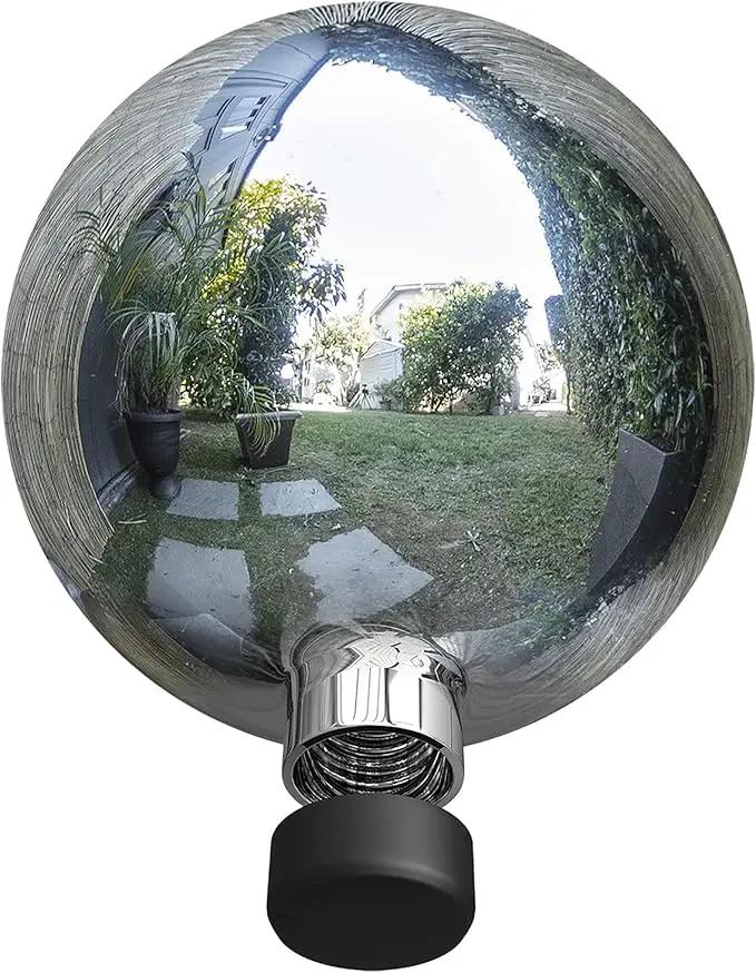 Alpine Corporation 10" Diameter Indoor/Outdoor Glass Gazing Globe Yard Decoration, Silver by GreenHaven Gardens