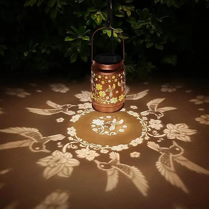 2 Pack Solar Lanterns Outdoor Waterproof Hummingbird Garden Decor Birthday Gifts for Women Mom Grandma Hanging Solar Lights Metal Solar Decoration Outside for Yard, Patio, Backyard, Porch by GreenHaven Gardens