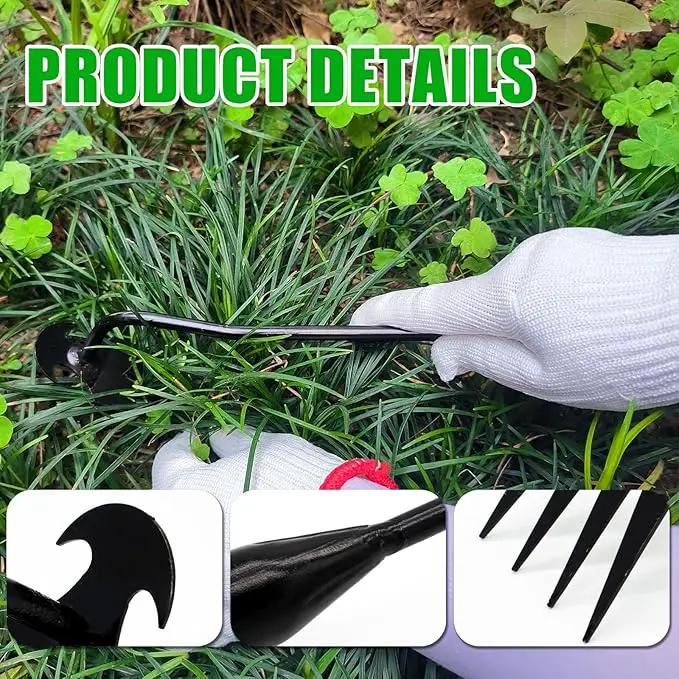 Weeding Artifact Uprooting Garden Weeding Tool, Upgraded Weed Removal Tool, Stainless Steel/Manganese Steel Weed Puller Manual Weeders for Home Gardening Yard Farmland (12in Black Metal Handle) by GreenHaven Gardens