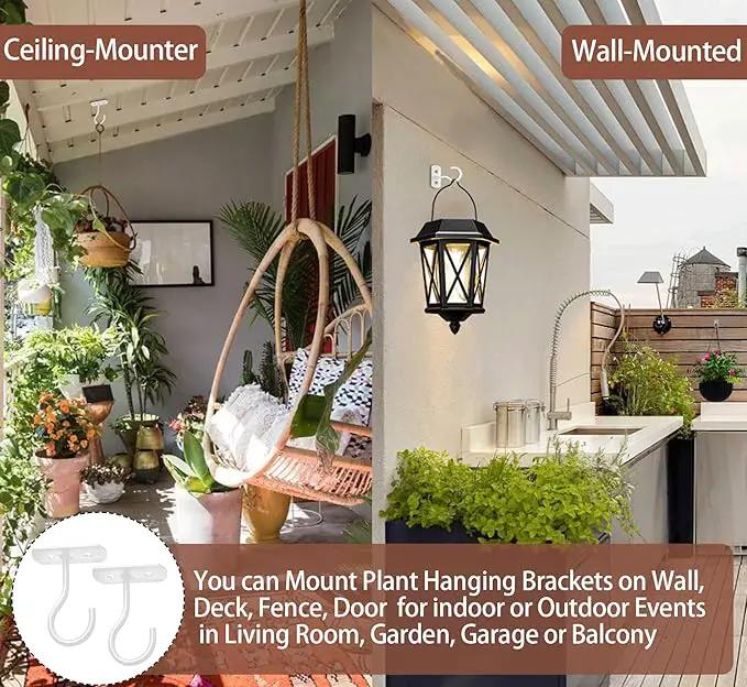 Ceiling Hooks for Hanging Plants 8P 2.5inches White by GreenHaven Gardens