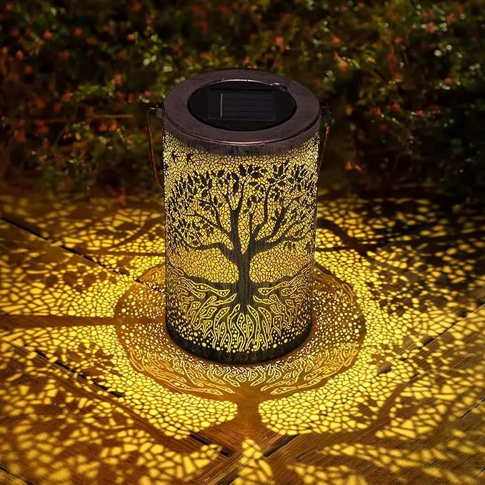 Solar Lanterns Outdoor Waterproof,Hanging Solar Tree of Life Lights Garden Decor,Gardening Birthday Gifts for Women Mom Grandma,Metal Hollowed-Out Lanterns for Yard,Patio,Backyard,Porch by GreenHaven Gardens