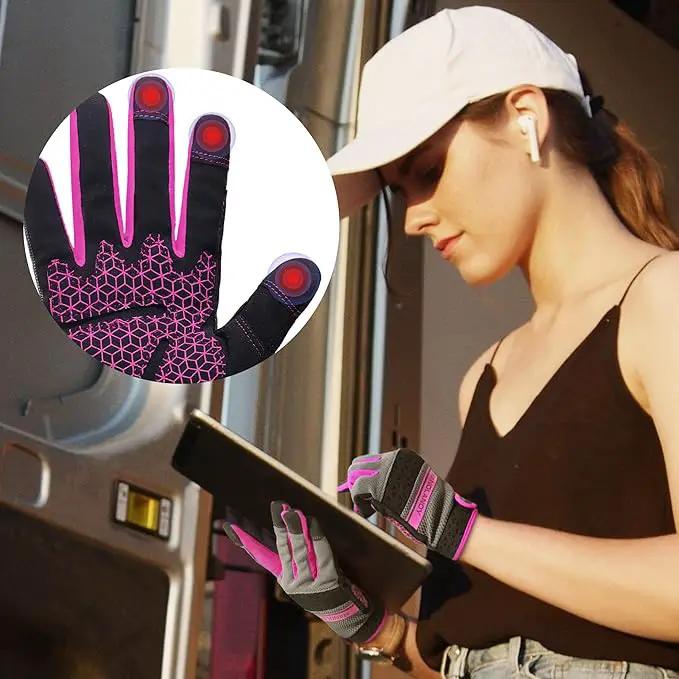 HANDLANDY Women Safety Work Gloves Utility Touch Screen Working Grip Glove for Yardwork Gardening Breathable Mechanic Gloves by GreenHaven Gardens
