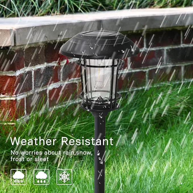 Grand patio Solar Outdoor Lights, 5 Pack, Glass Light Metal Pathway Light, Waterproof Landscape Lighting, Automatic Dusk and Dawn Sensor (Slate Gray) by GreenHaven Gardens
