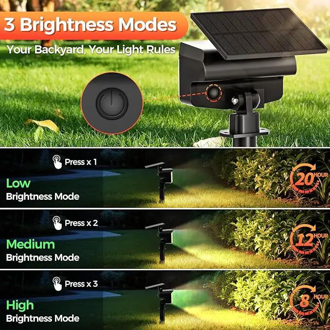 Solar Spot Lights Outdoor, 92 LEDs Landscape Lighting with 3 Lighting Modes and Auto On/Off, IP67 Waterproof Spotlights, Outdoor Solar Lights for Yard Garden, 6 Pack (Warm White) by GreenHaven Gardens