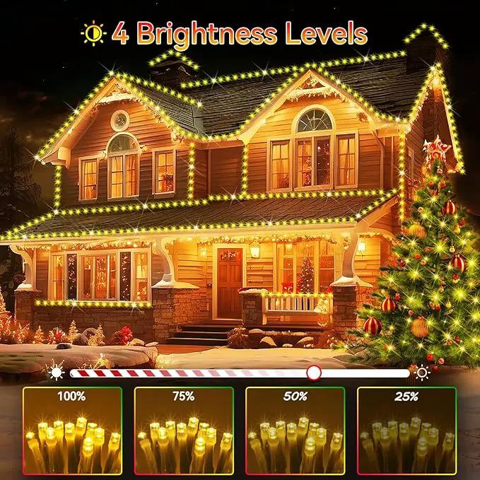 Hezbjiti 1000 LED 403 FT Christmas String Lights Outdoor, 8 Lighting Modes IP44 Waterproof Fairy Lights with Timer and Dimmable Function for Home Party Tree Decorations (Warm White, Clear Wire) by GreenHaven Gardens