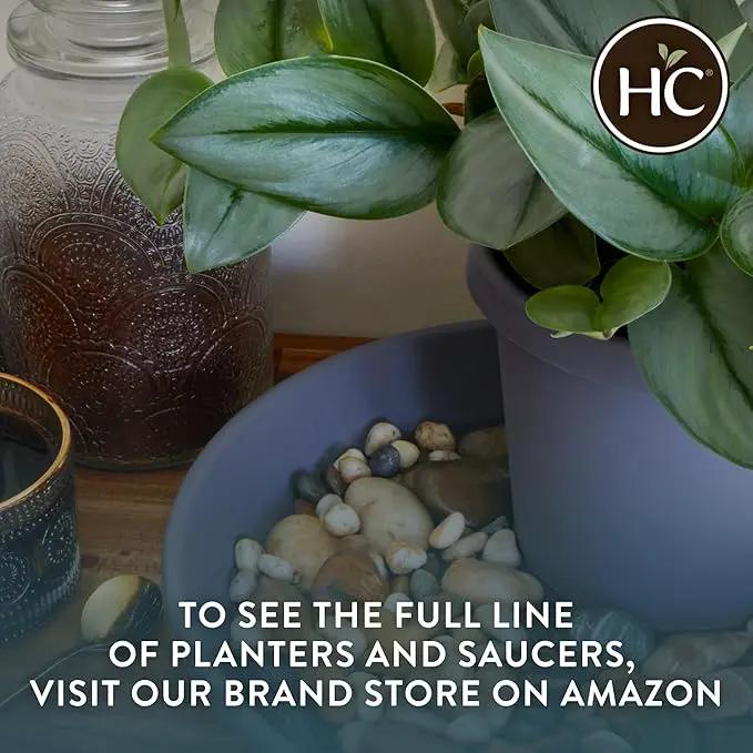 The HC Companies Flower Pot Saucers - Plastic Plant Saucer for Outdoors & Indoors - Traditional Design Plant Pot Trays for Water Drainage - Durable & Stylish Round Plant Tray (16-inch Clay) by GreenHaven Gardens