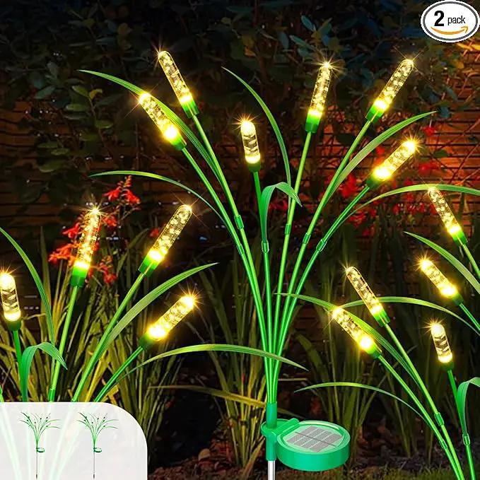 Solar Garden Lights 2 Pack, 16LED Swaying Solar Lights for Mother's Day, 30 Inches Waterproof Garden Solar Lights for Pathway Yard Outdoor Garden Decor, Gardening Gifts, Warm White by GreenHaven Gardens