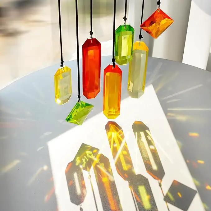 HDCRYSTALGIFTS 7PCS Sun Catchers Crystals Hanging Ornament,Christmas Decorations,Rainbow Prisms Hanging Crystals for Window Indoor Garden Decor (Season Design) by GreenHaven Gardens