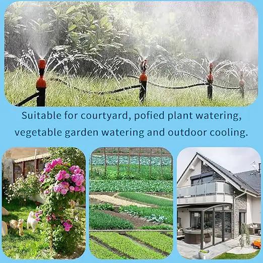 49.21 FT Garden Automatic Watering Irrigation System, Spray drip Irrigation Atomization Integrated Home Gardening Irrigation System, Garden Watering System Adjustable Flexible Nozzle Sprayer System by GreenHaven Gardens