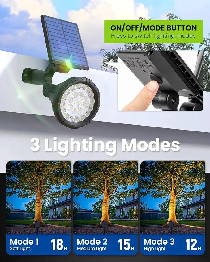 Solar Spot Lights Outdoor Waterproof, Flag Pole Light Solar Powered Halloween Lights, Landscape Lighting Spotlights for Tree, House, Yard, Garden, Christmas Decorations-4 Pack Warm White by GreenHaven Gardens