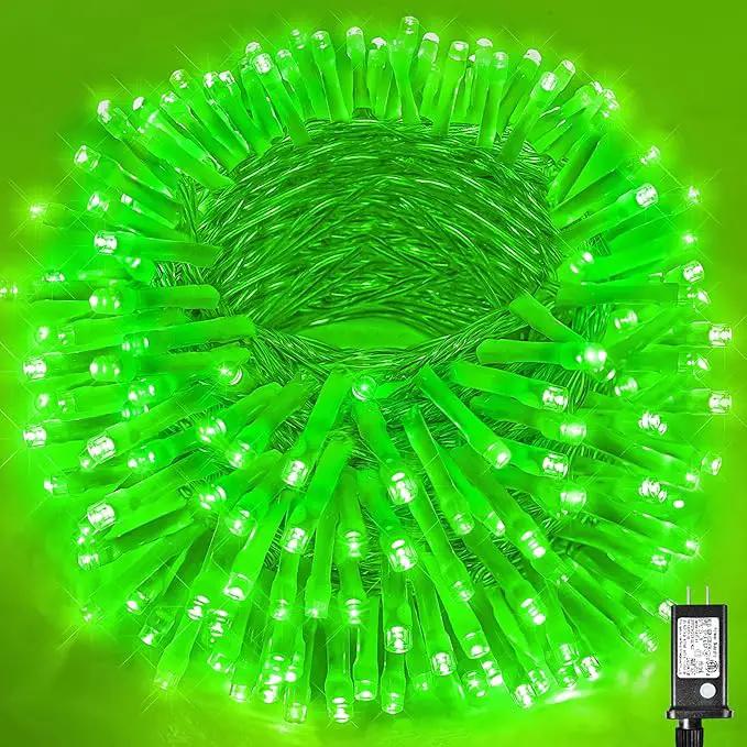 300 LED Green Lights Outdoor, 99ft Green String Lights for St Patricks Day Decor, Clear Wire 8 Modes Waterproof Plug in Green Christmas Lights with Timer Memory for Room Tree Party Decorations by GreenHaven Gardens