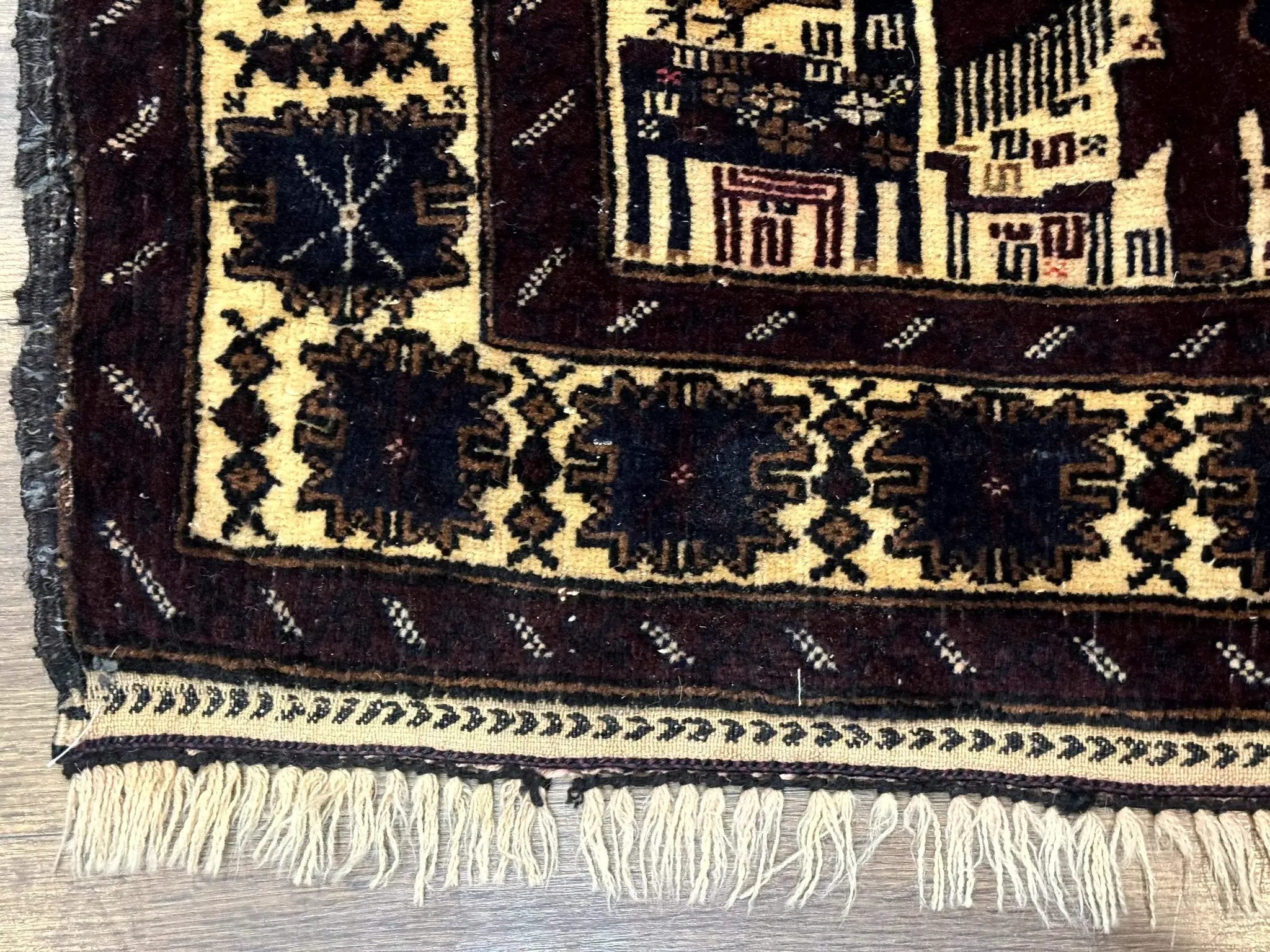 Persian Baluch Tribal Rug 4x6, Human and Bird Pictorials, Vintage, Wool, Collectible by Jewel Rugs