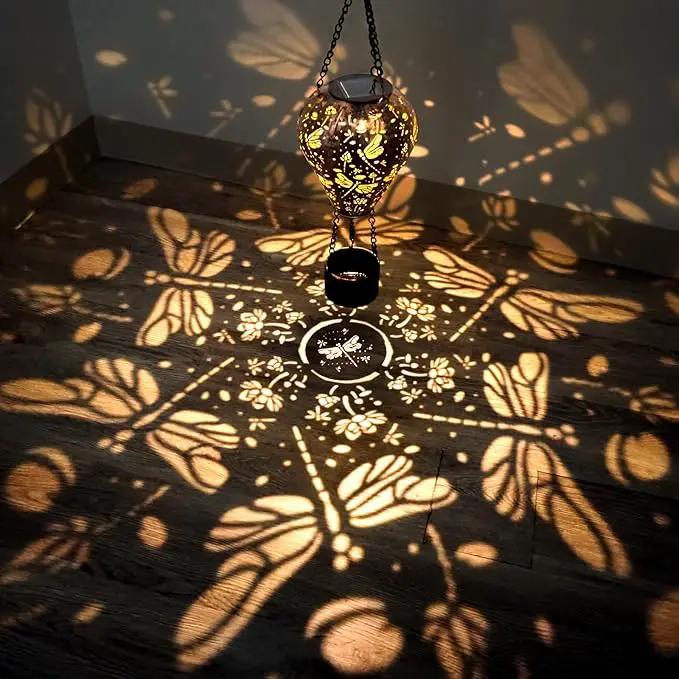 4-Pack Dragonfly Decor Hot Air Balloon Solar Lantern – Outdoor Decorative Hanging Light for Garden Yard Patio Porch Lawn and Pathway – Unique Housewarming, Birthday Gift for Women Mom Grandma by GreenHaven Gardens