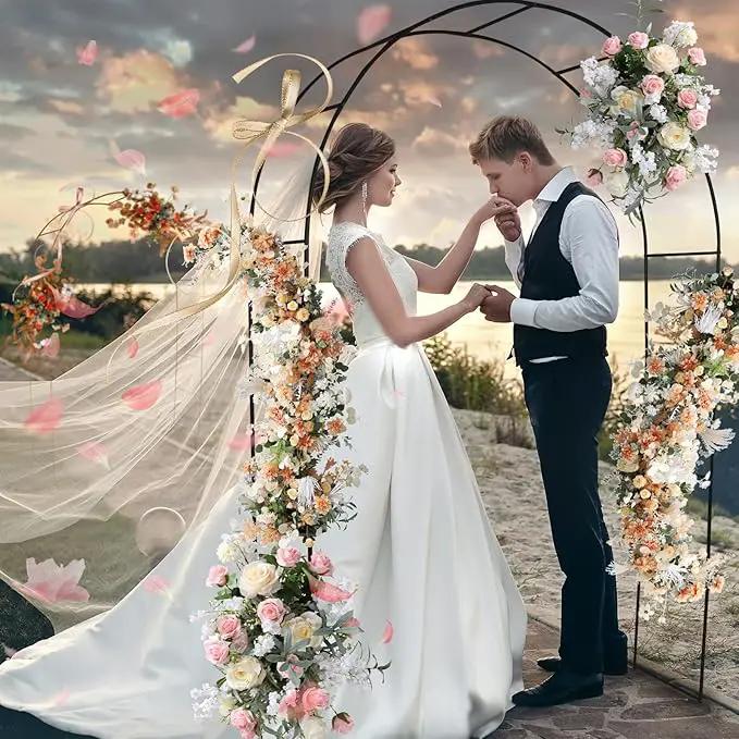 Tytroy Reconfigurable & Easy-to-Assemble Metal Outdoor & Indoor 7'6" Xmas Arch Garden or Wedding Arch Arbor for Wedding Bridal Party Elegant Decorations & Garden Climbing Plants Vines (Black 1PC) by GreenHaven Gardens
