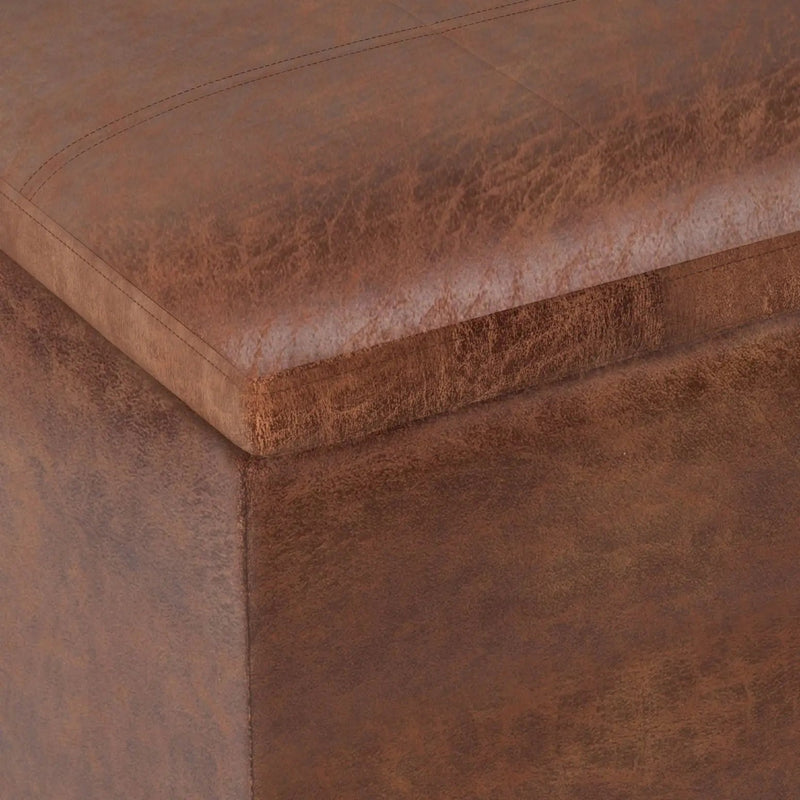 Rockwood - Upholstered Cube Storage Ottoman With Tray by HouseOfZazla