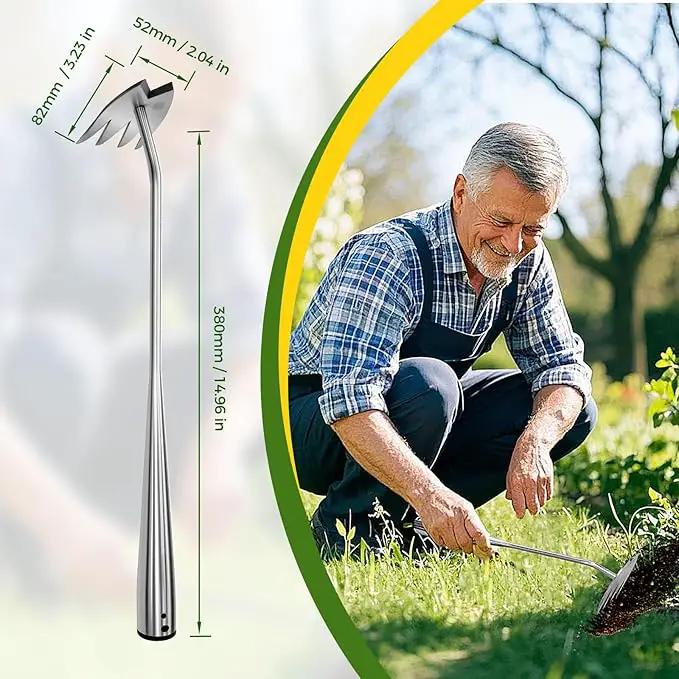 2025 Upgraded Weed Puller Tool,Portable Garden Weed Rake Uprooting Weeding Tool with Handle,4 Tooth Manganese Steel Manual Weeder Remover Tool for Gardening Backyard Farm Planting & Weeding by GreenHaven Gardens