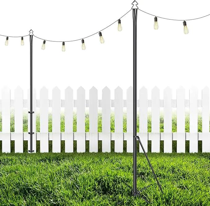 LOPANNY String Light Poles for Outside - 2 Pack 9.8FT Poles for Outdoor String Lights, Outdoor Light Poles for String Lights Hanging - Backyard, Garden, Patio, Deck Lighting Stand for Parties, Wedding by GreenHaven Gardens