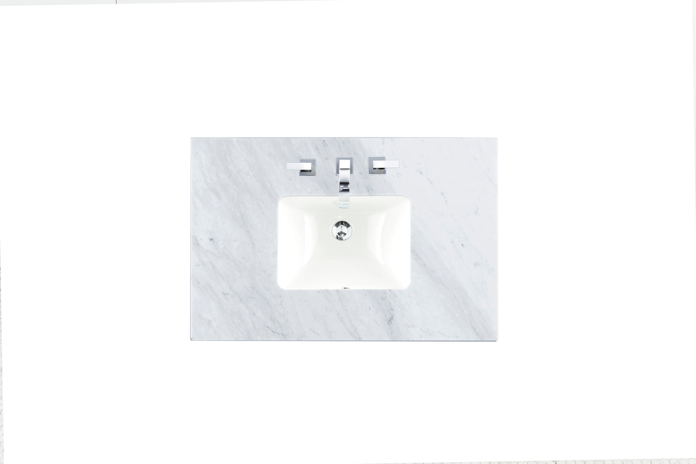 James Martin 36" Single Vanity Top with Carrara White countertop