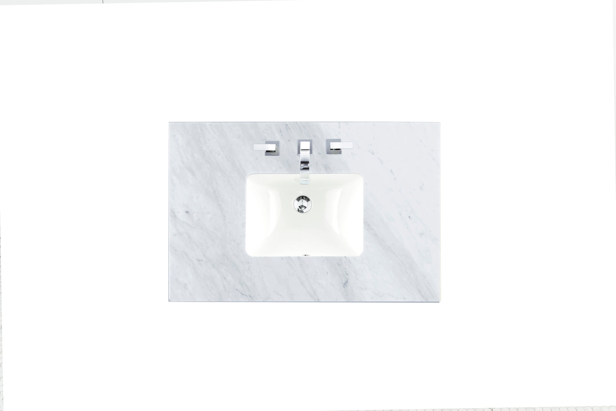 James Martin 36" Single Vanity Top with Carrara White countertop