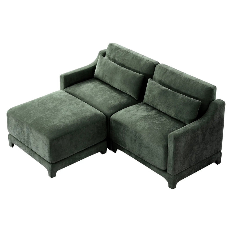 Stylish Sofa With Ottoman And Lumbar Pillows, Ergonomic Design by HouseOfZazla