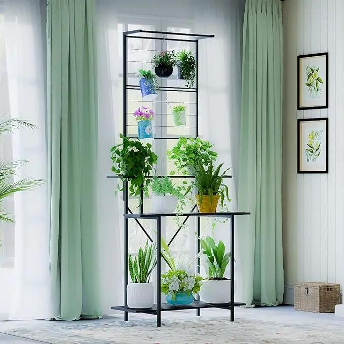 Hanging Plant Pot Shelf Rack Heavy Duty Plant holder Trellis,Multi Layer Plant Stand for Home, Garden, Balcony by GreenHaven Gardens