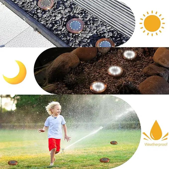 HOFLY Outdoor In-Ground Solar Landscape Lights - 8 Pack, 12 LED, White Light for Pathway, Yard, Patio, Walkway by GreenHaven Gardens